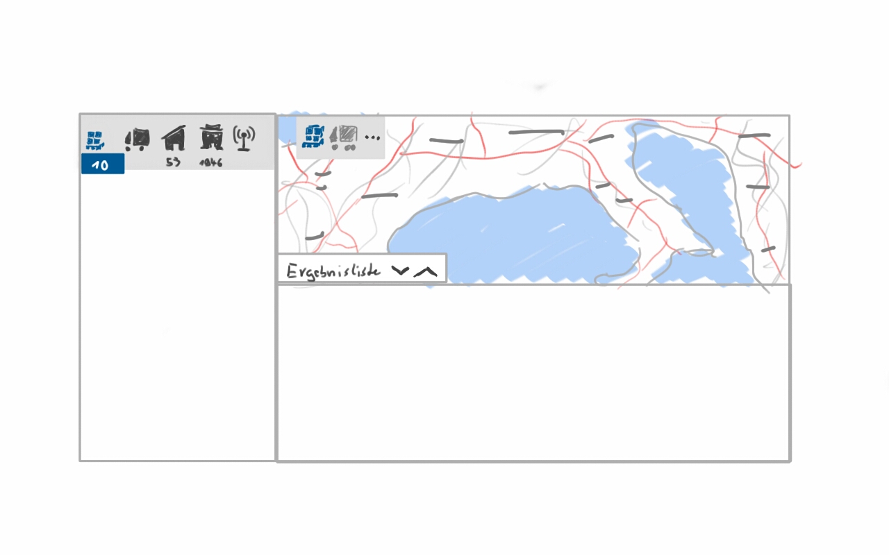 Sketch of the new map showing the routes of the vehicles